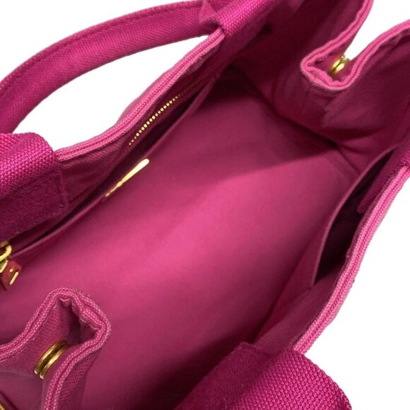 Auth PRADA Canapa Pink Canvas Tote Bag - Picture 14 of 16